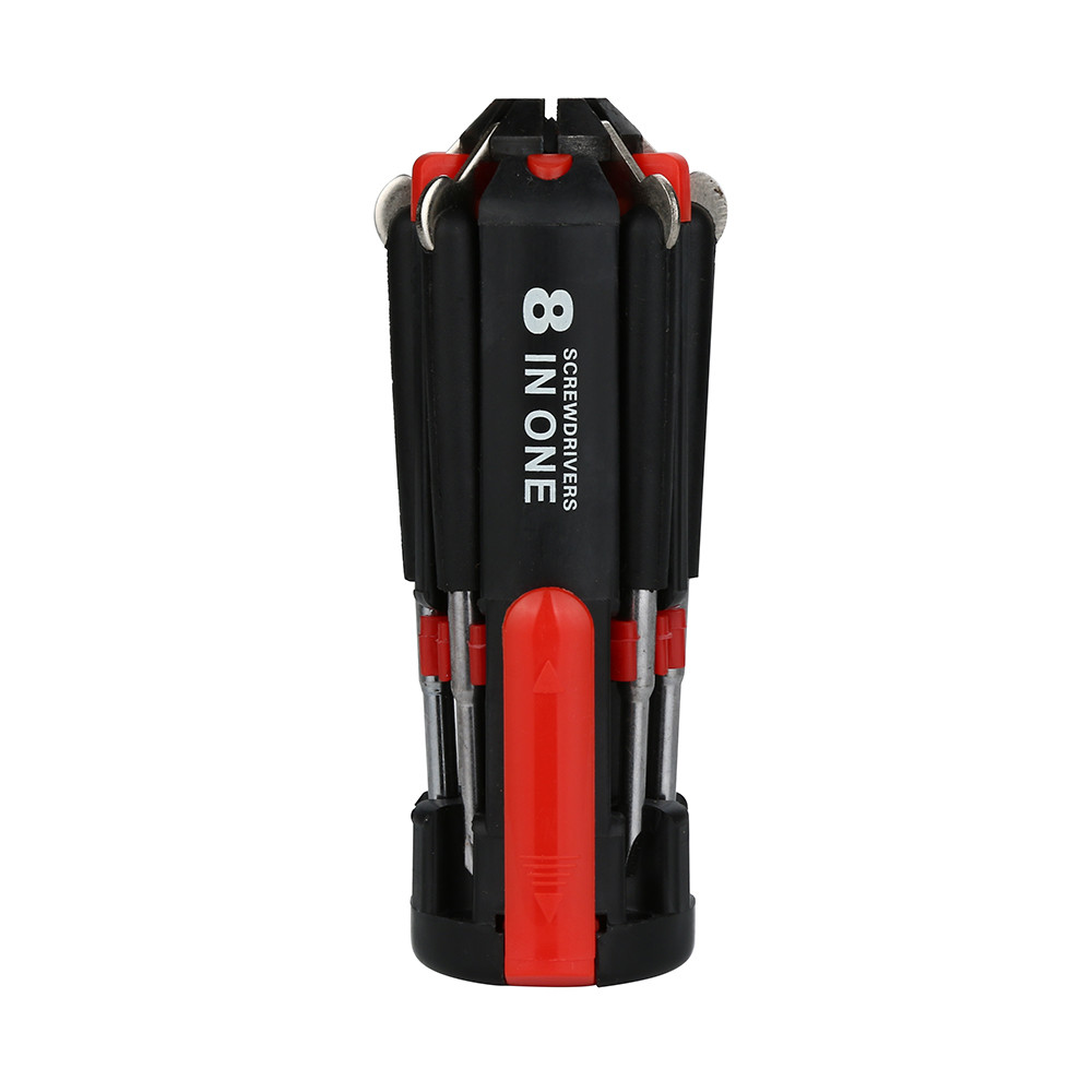 WIFKLSIIPG New Multi-functiona 8 in 1 Multi Screwdriver with 6 LED Torch Hand Repair Tools(Black)